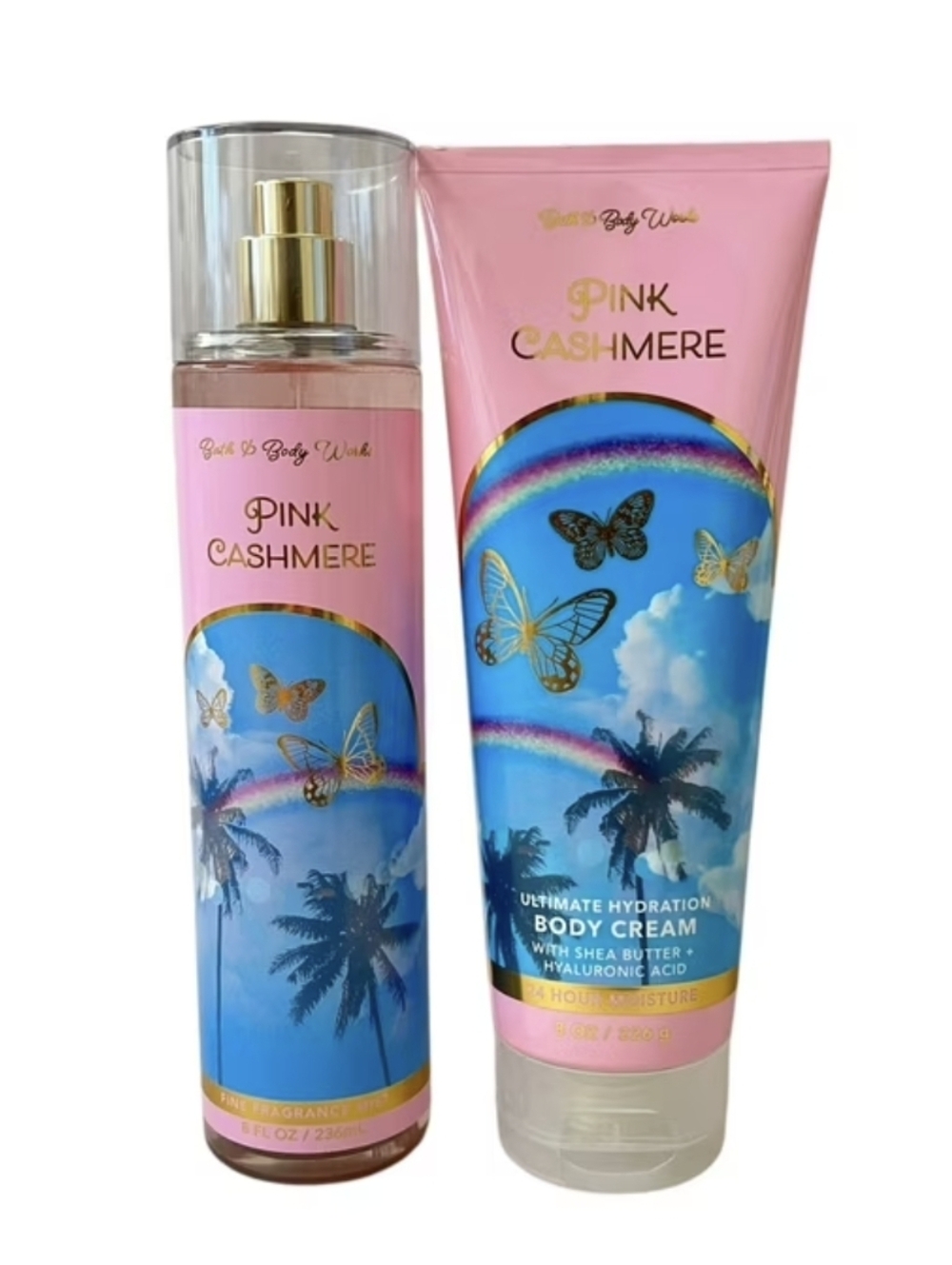 NWT Bath & Body Works Pink Cashmere Fine Fragrance Mist & Body Cream 8 fl oz